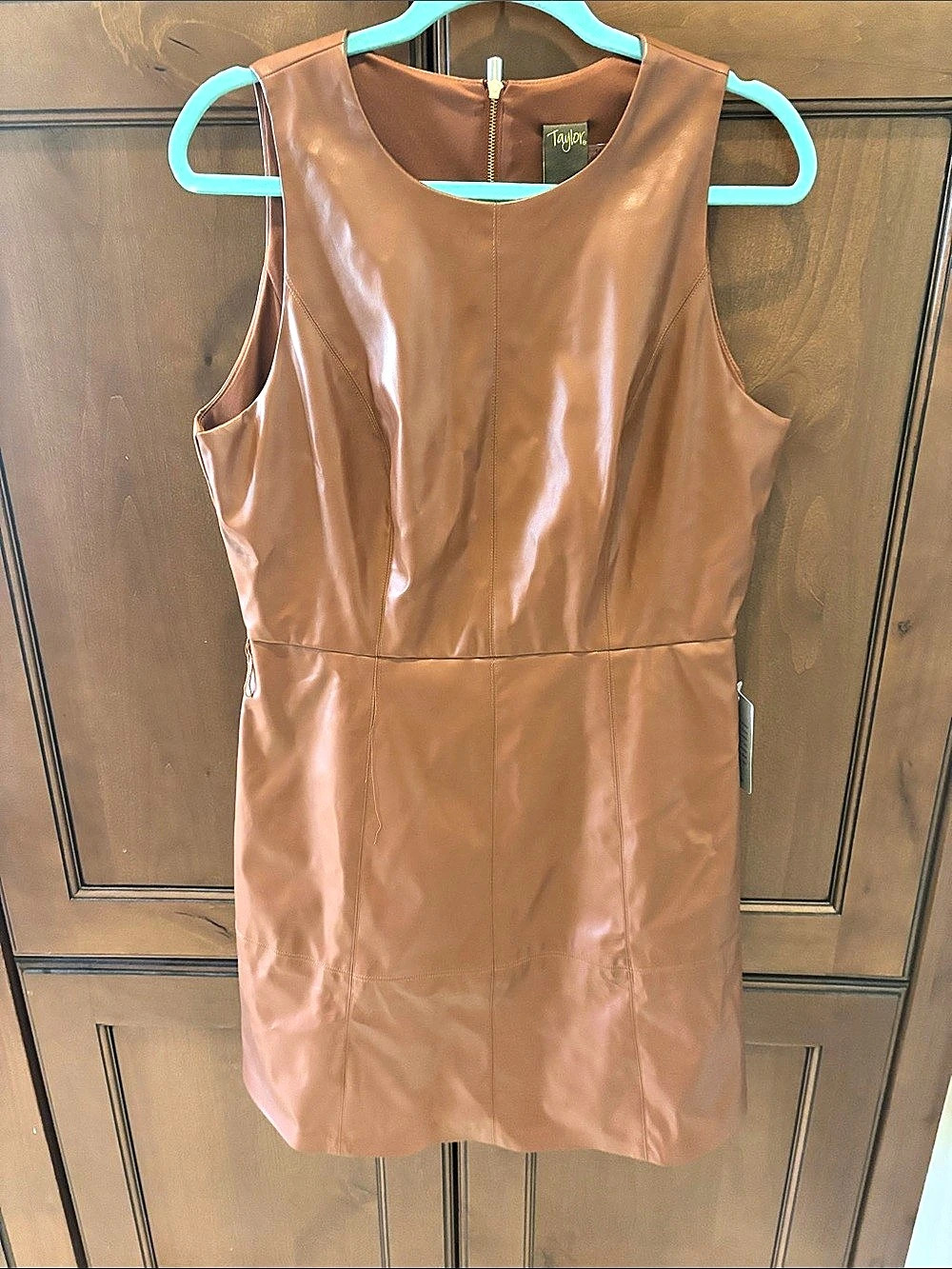 Taylor Mini Dress in Brown Size 14 NWT faux leather